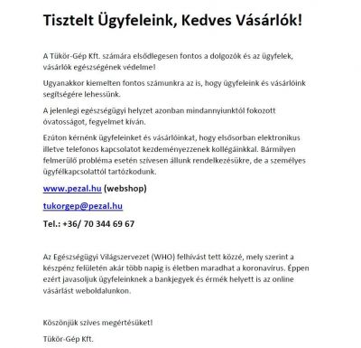 Intézkedések a koronavírus elleni védekezéshez